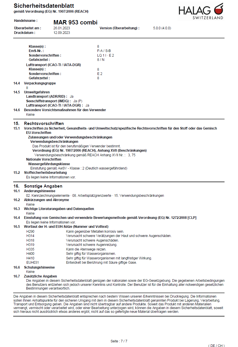MAR 953 alkalisch 70 kg