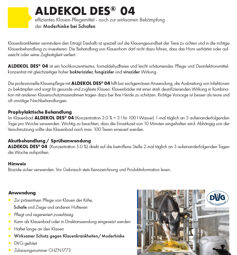 Aldekol DES 04 (Mortellarobekämpfung)