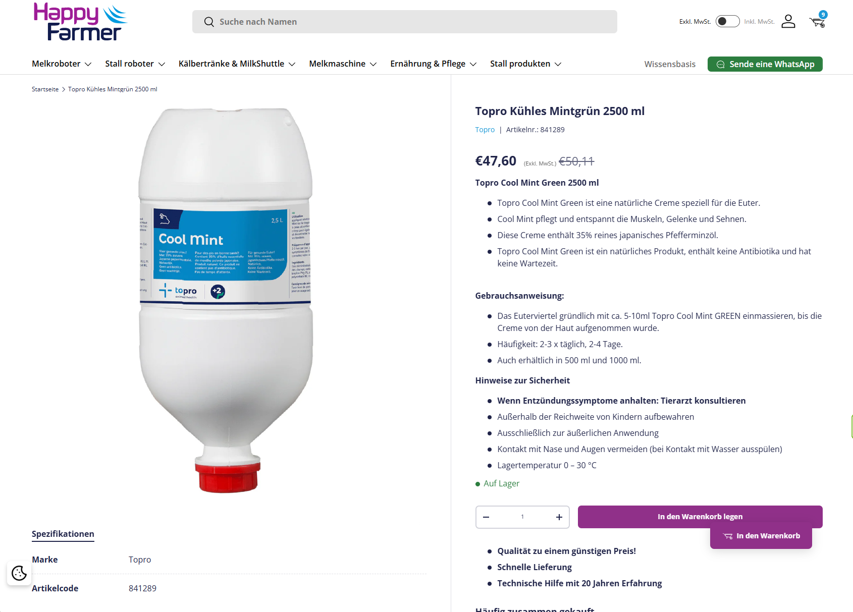 Topro Kühles Mintgrün 2500 ml