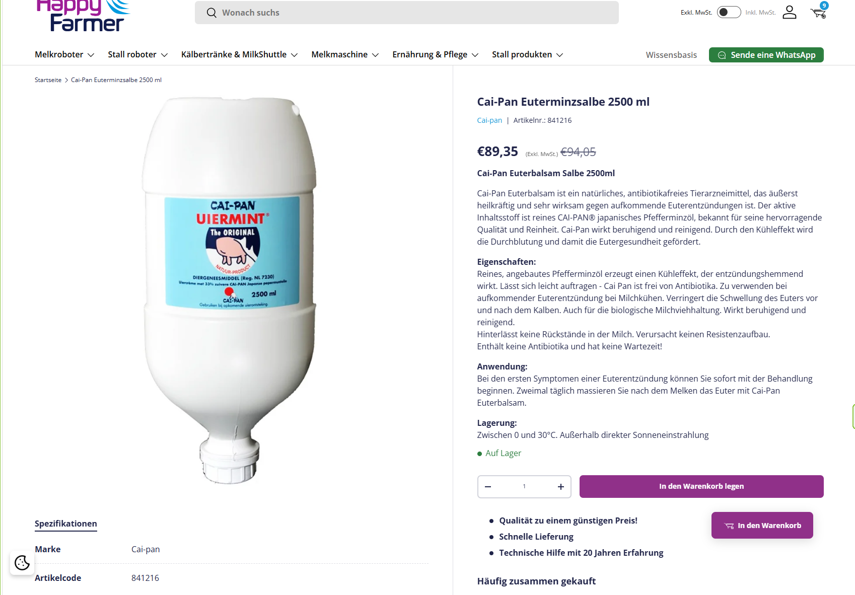 Cai-Pan Euterminzsalbe 2500 ml