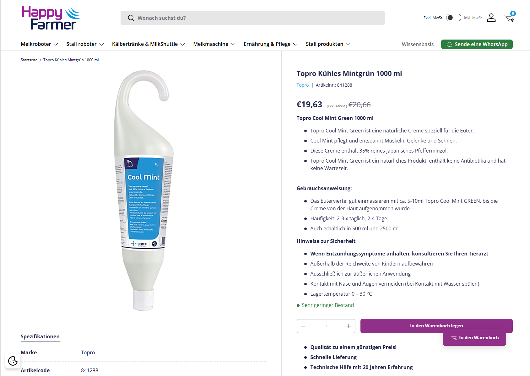 Topro Kühles Mintgrün 1000 ml
